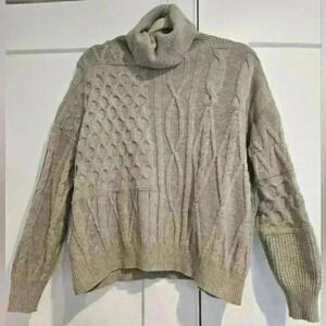 Andrea Jovine Cable Knit Turtleneck Sweater